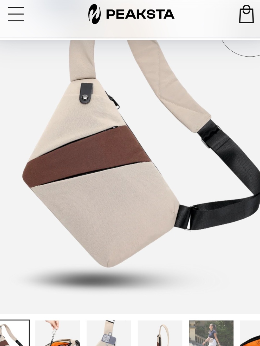 Tan Sling Crossbody Bag for travel